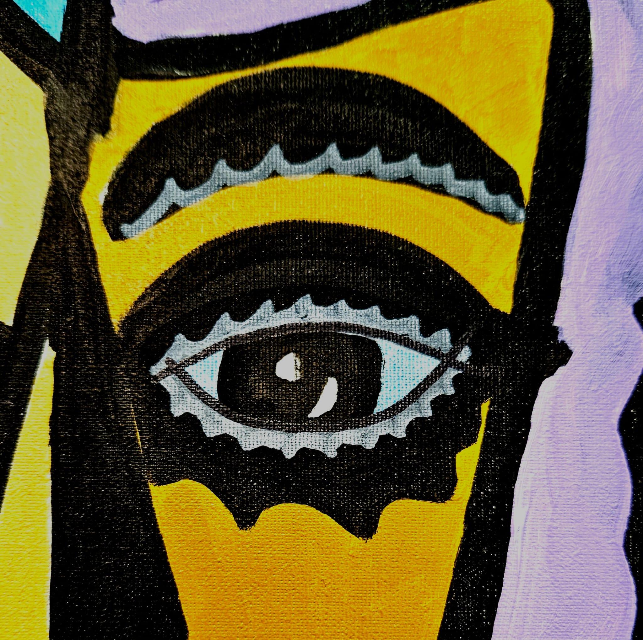 R. Poch Tertulia 148 Original-Acrylgemälde (Schwarz), Figurative Painting, von Ramon Poch