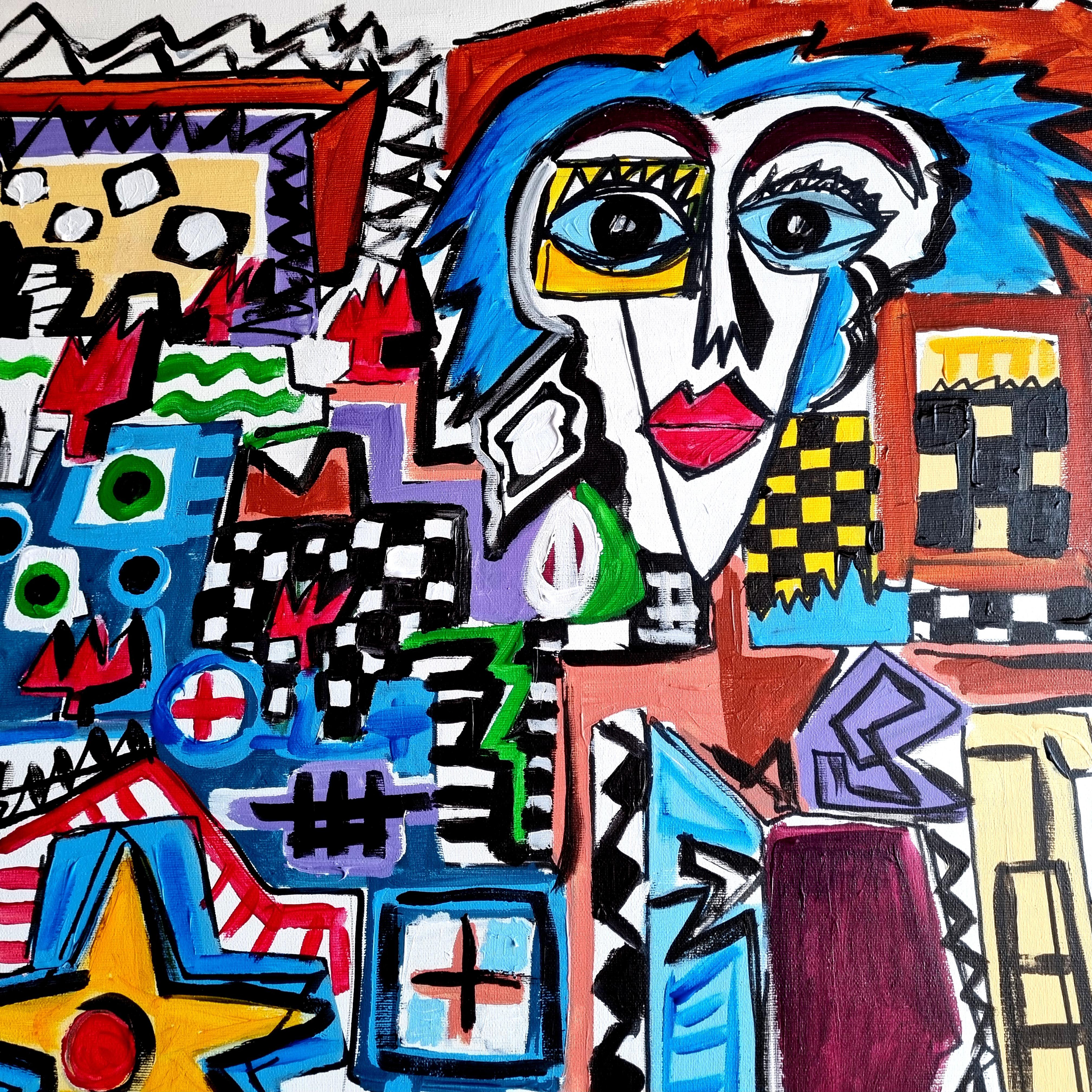 R. Poch   I Kondos  pittura acrilica originale - Abstract Painting Grigio di Ramon Poch