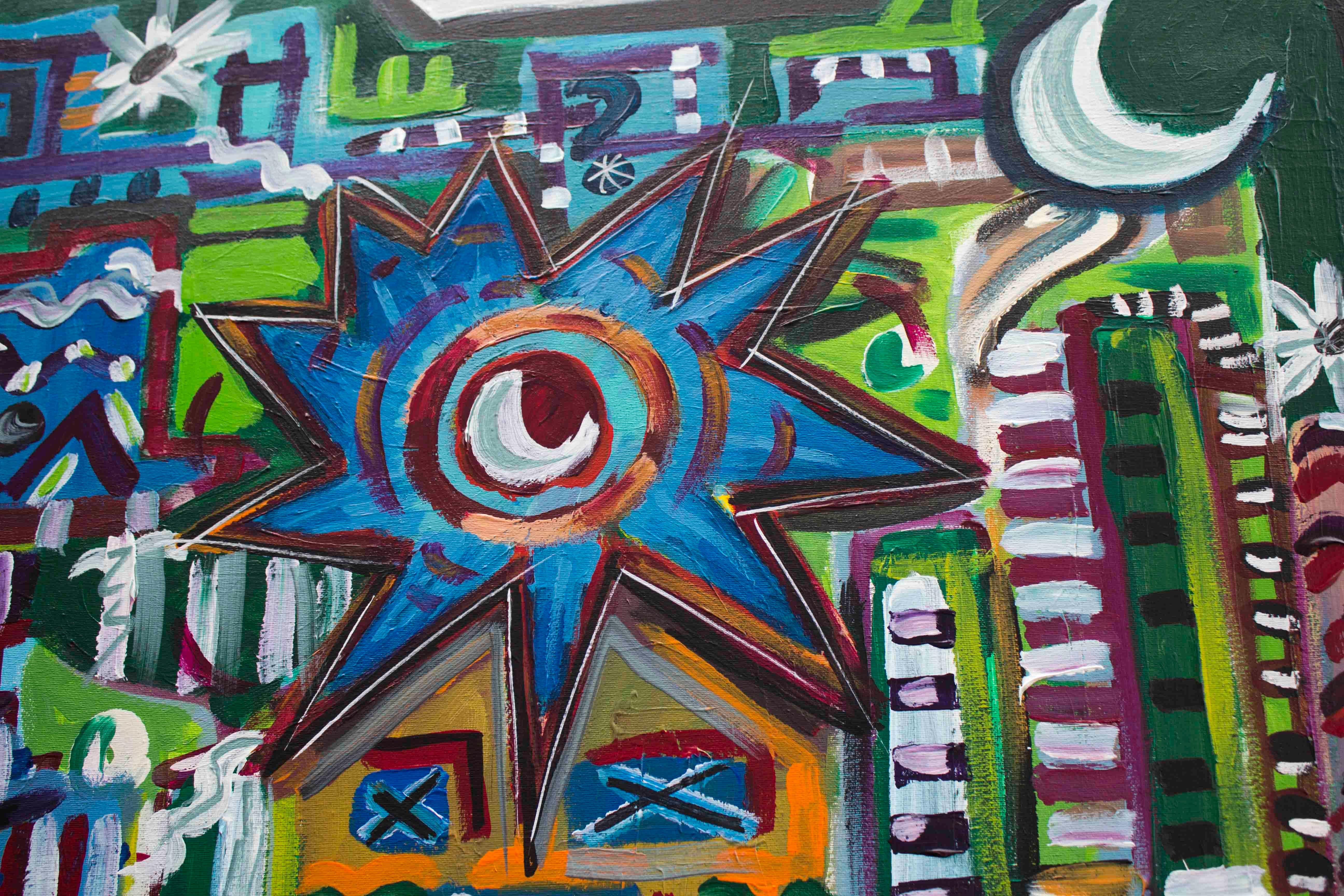 R. Poch  Vertikal verloren   Acrylmalerei – Painting von Ramon Poch