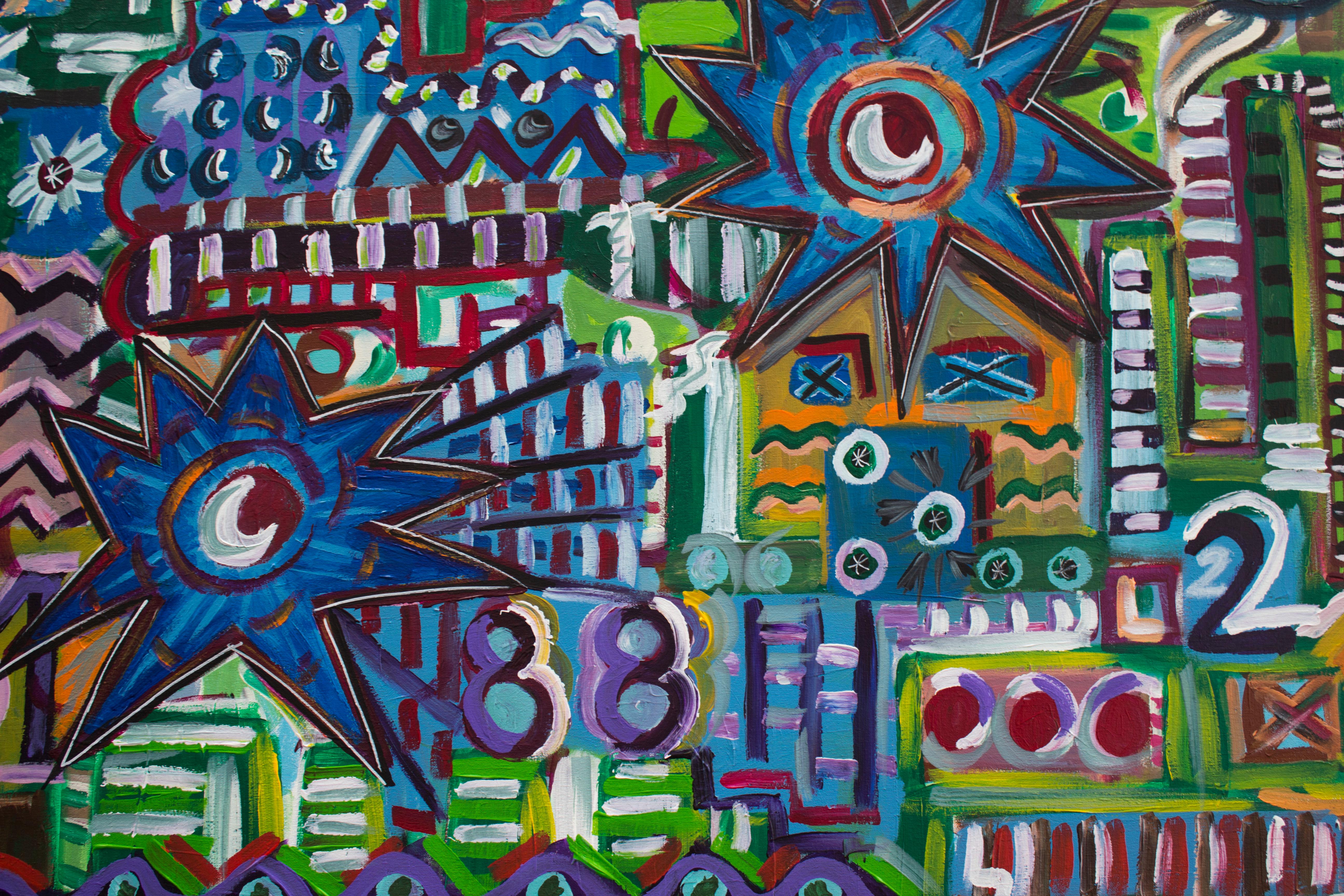 R. Poch  Vertikal verloren   Acrylmalerei (Schwarz), Abstract Painting, von Ramon Poch