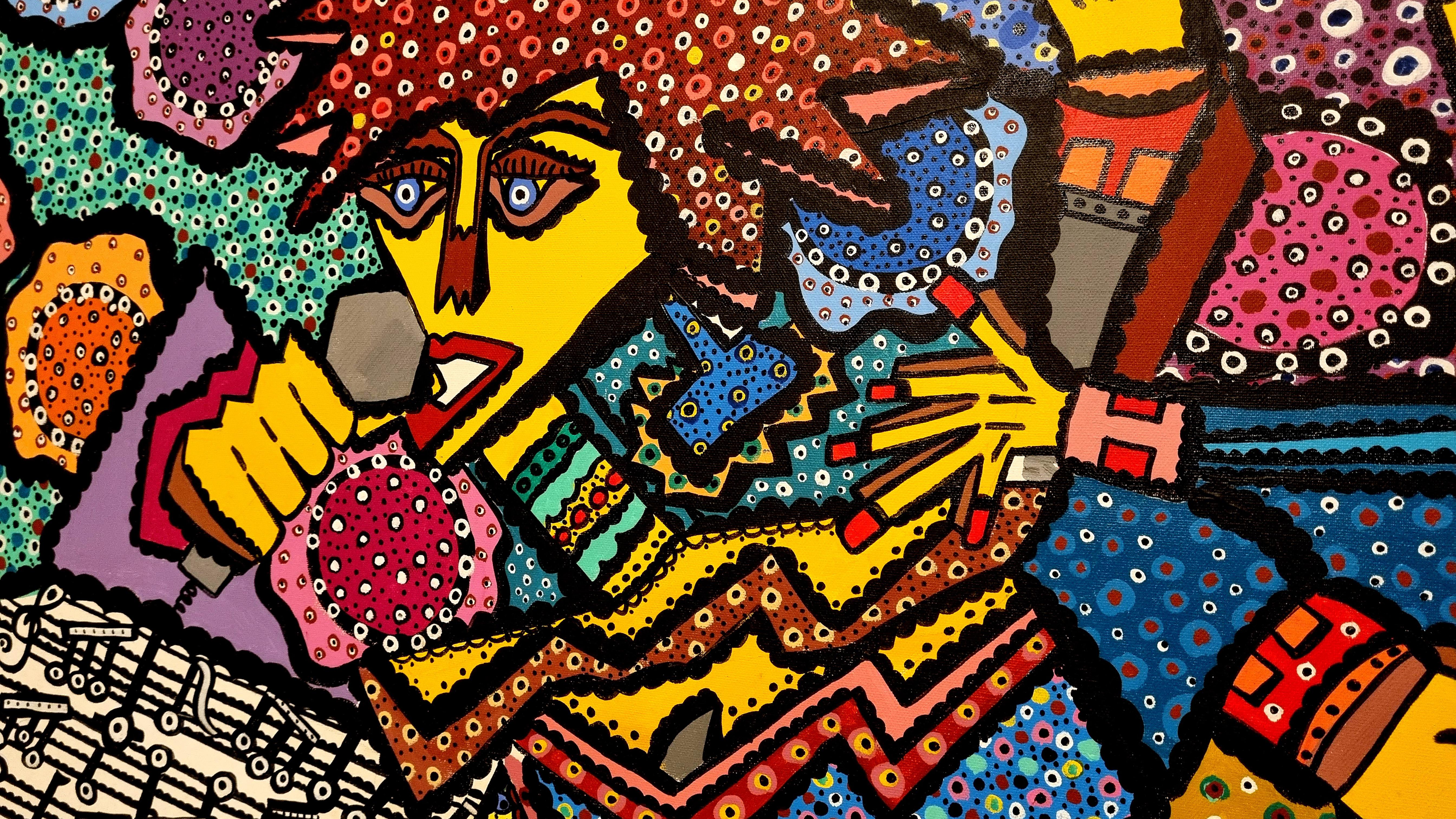 R. Poch Molto grande  Rock  pittura acrilica - Abstract Painting Nero di Ramon Poch