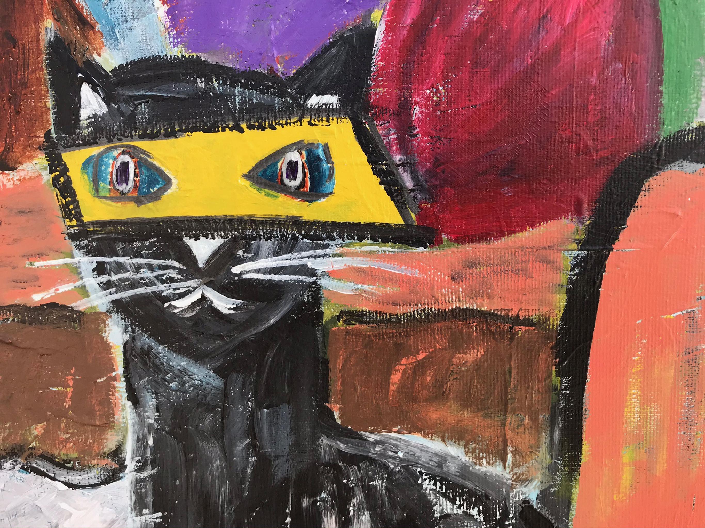 R. Poch   Frauen  Couch Original-Acrylgemälde – Painting von Ramon Poch