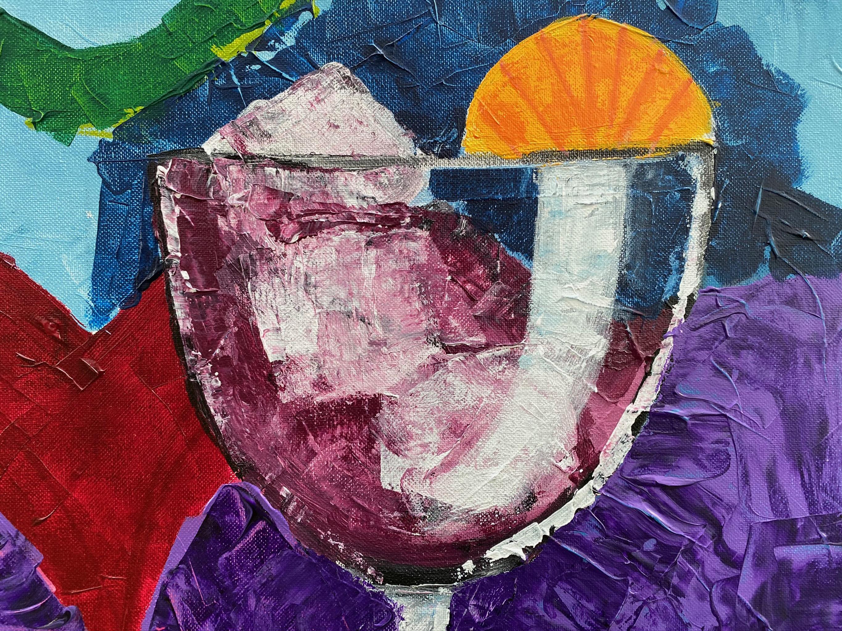 R. Poch   Frauen  Pamela  Blau  Rot  130 x 80 original (Abstrakter Expressionismus), Painting, von Ramon Poch