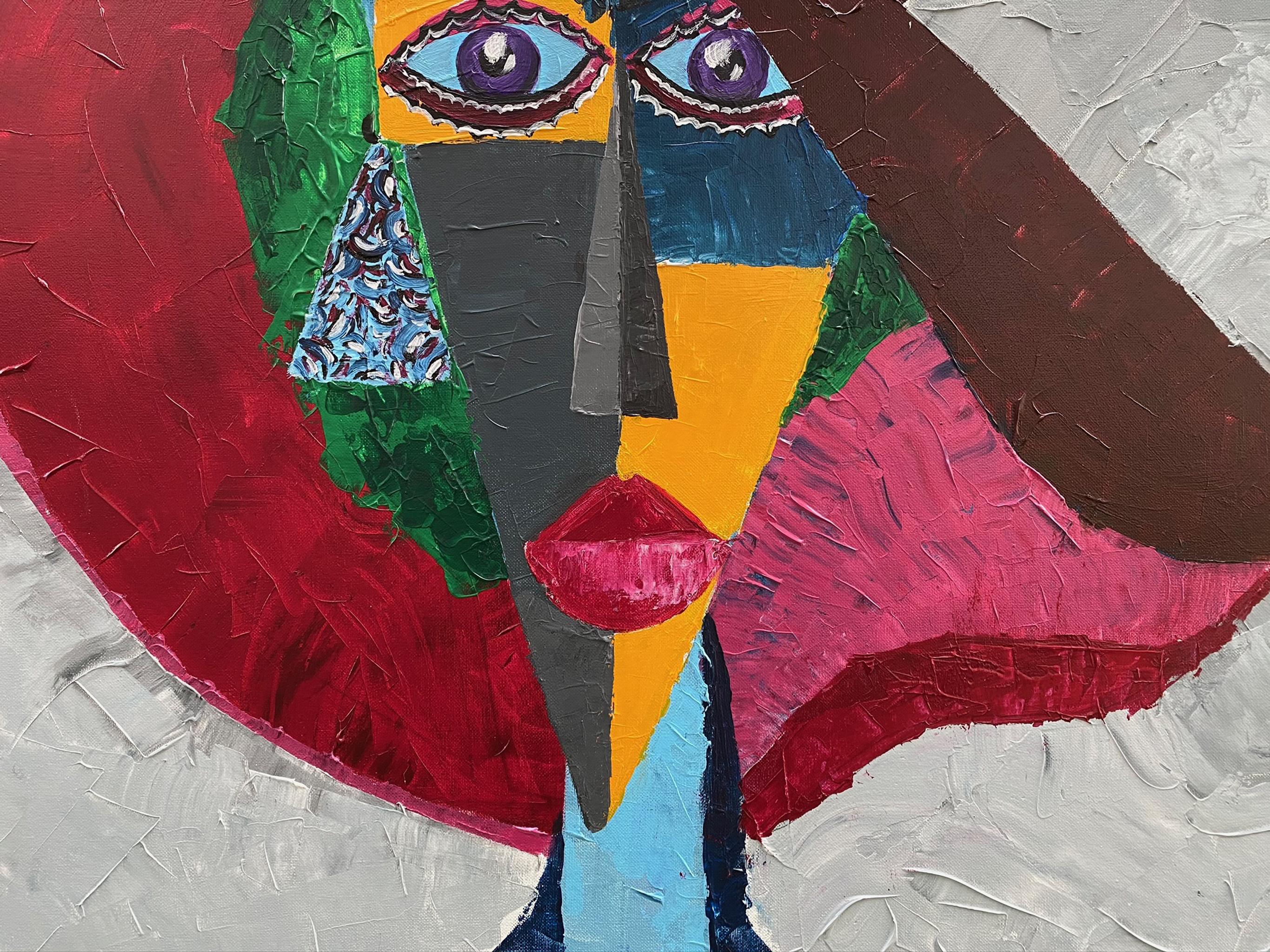 R. Poch   Frauen  Pamela  Blau  Rot  130 x 80 original im Angebot 2