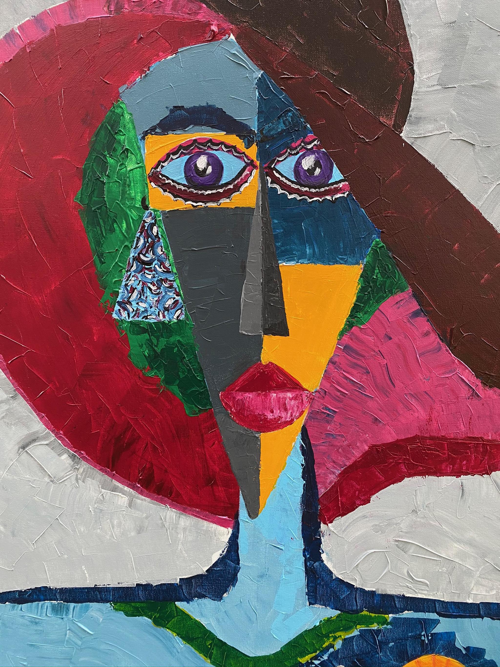 R. Poch   Frauen  Pamela  Blau  Rot  130 x 80 original im Angebot 3