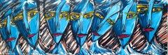R. Poch Gelbe Augen original Acrylgemälde