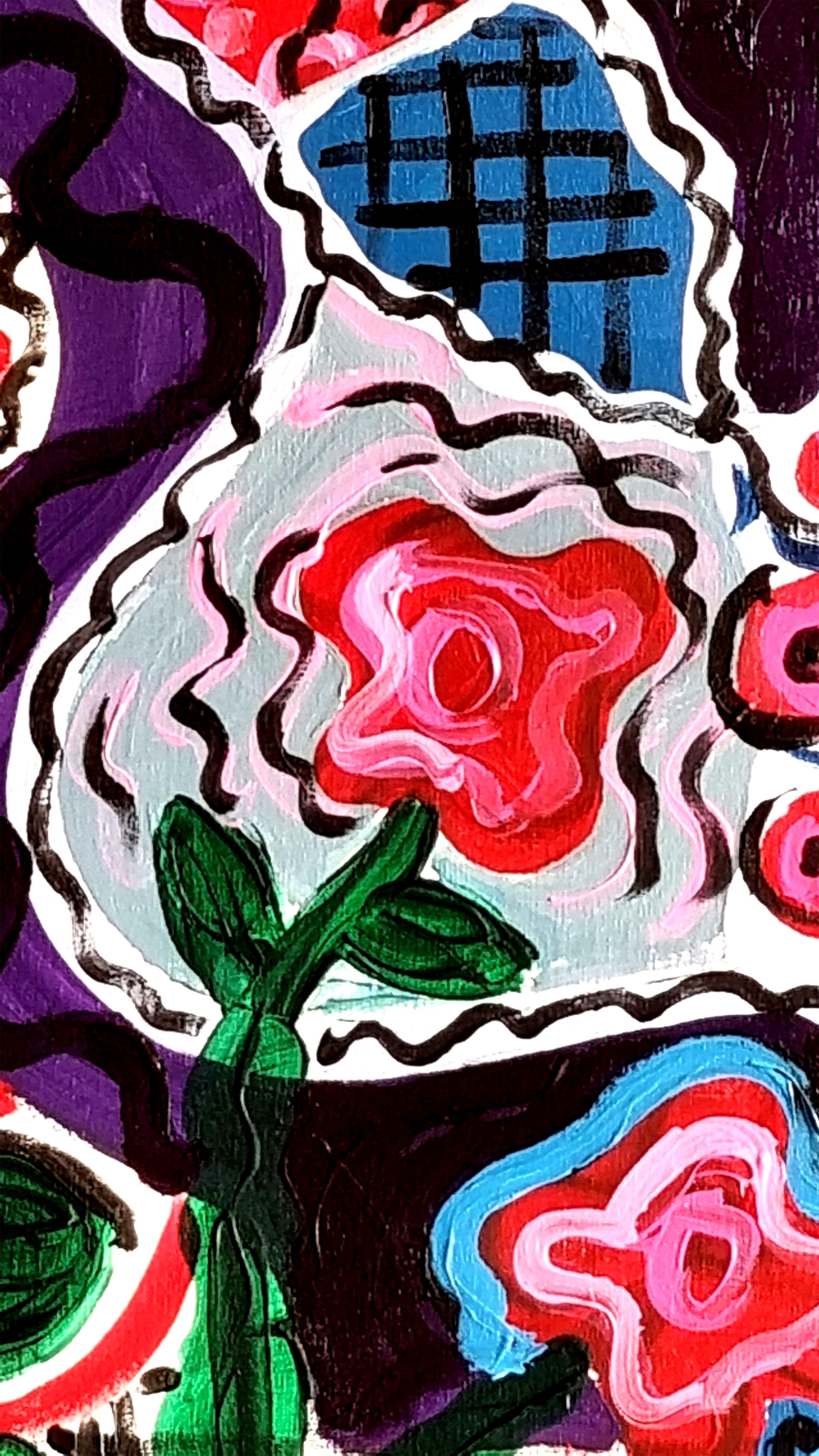 R. Poch  Yellow original acrylic painting - Abstract Expressionist Painting by Ramon Poch