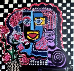 R. Poch  Yellow original acrylic painting