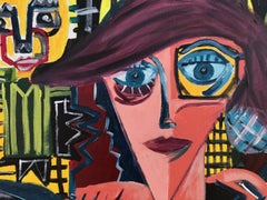 Ramon Poch 1 Character Black Cat. original acrylic painting