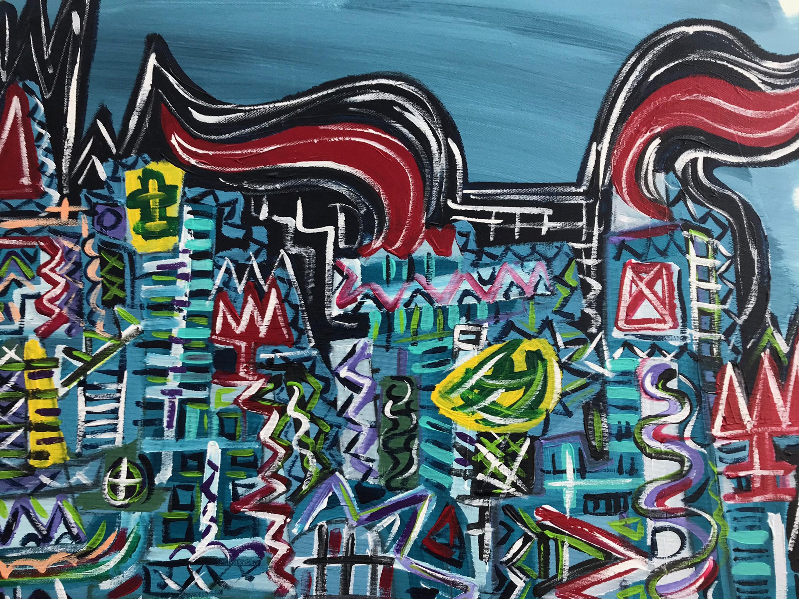 RAMON POCH  Grande   Fabbrica   pittura acrilica - Painting di Ramon Poch