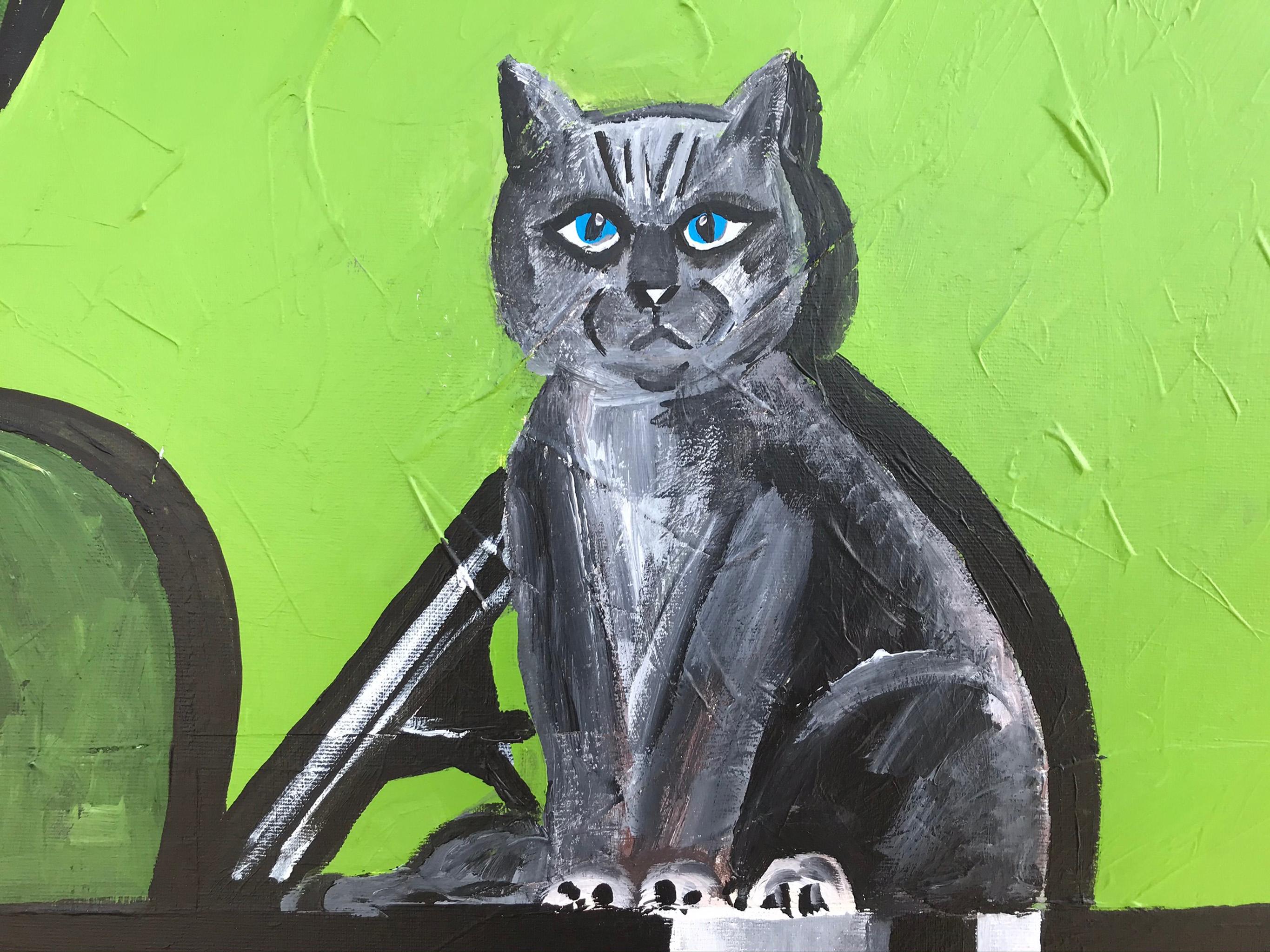 Ramon Poch  7 Mujer sobre Verde 100 x 130 cm  pintura acrílica 2