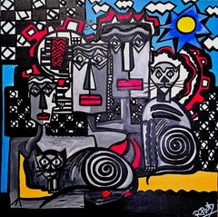Ramon Poch 222. Porträt, 100 × 100 cm, Original-Acrylgemälde