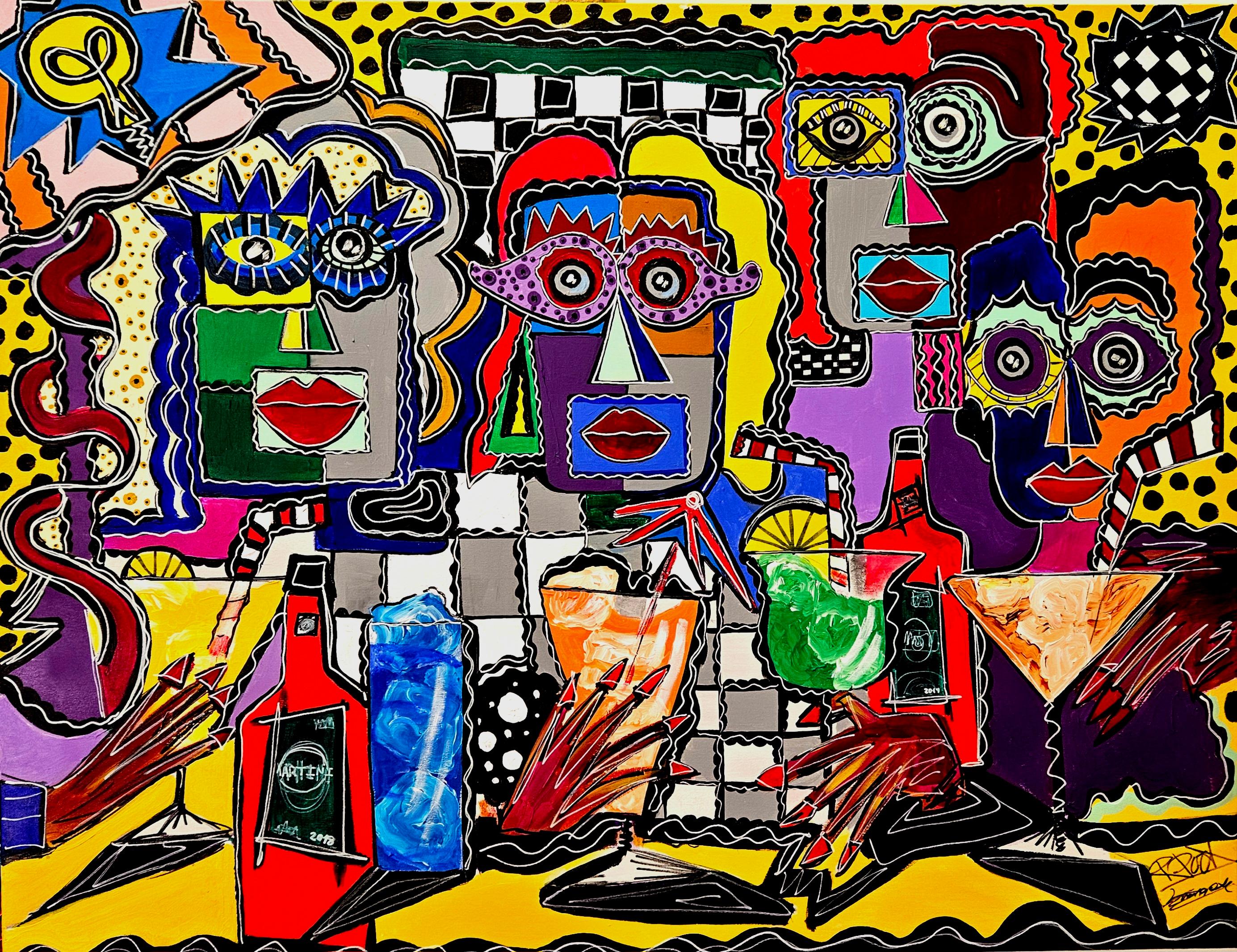 RAMON POCH 41 DE COPOAS acrylic painting