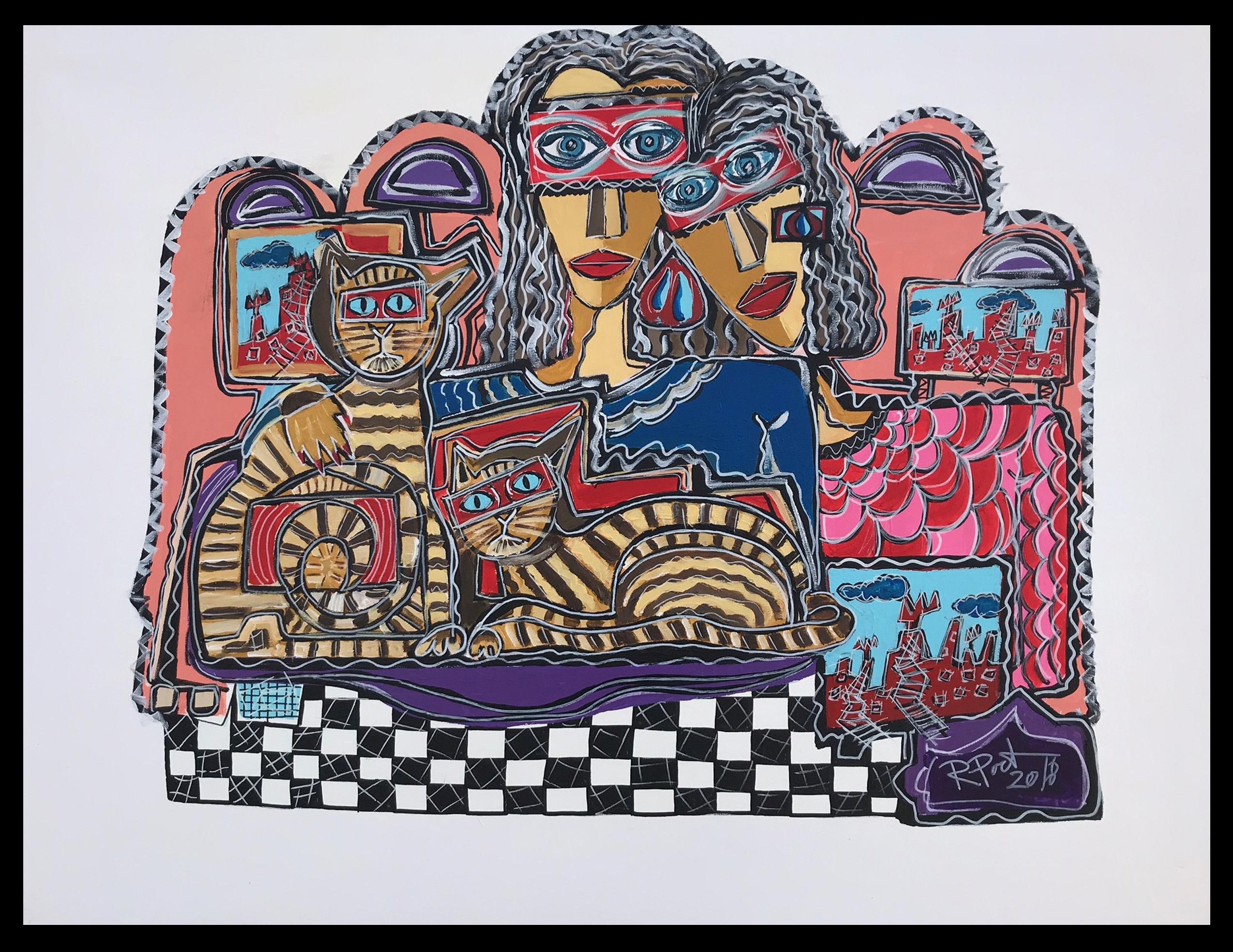 21 Pareja con gatos 115 x 90 cm-96. pintura acrílica

Nacido en Badalona (Barcelona).
Fotógrafo y director de cine publicitario.
Socio fundador de la productora publicitaria La Cosa de las Peliculas: 
Ha dirigido anuncios para las mejores marcas