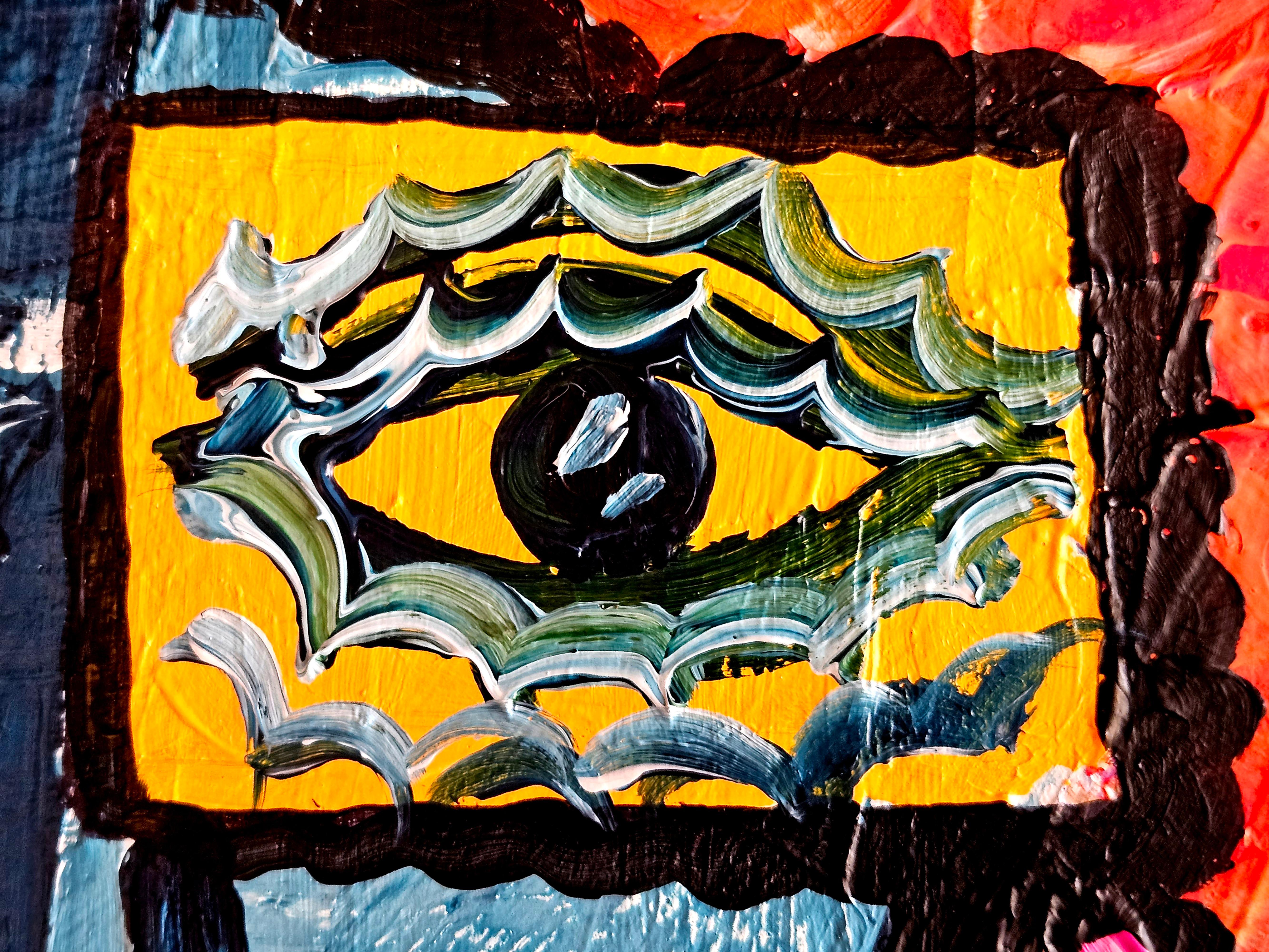 Ramon Poch  Especting original acrylic painting For Sale 3