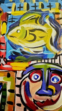 Ramon Poch FIESTA 159. acrylic painting framed 100x130 cm