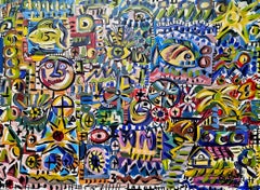 Ramon Poch FIESTA 159. acrylic painting framed 100x130 cm