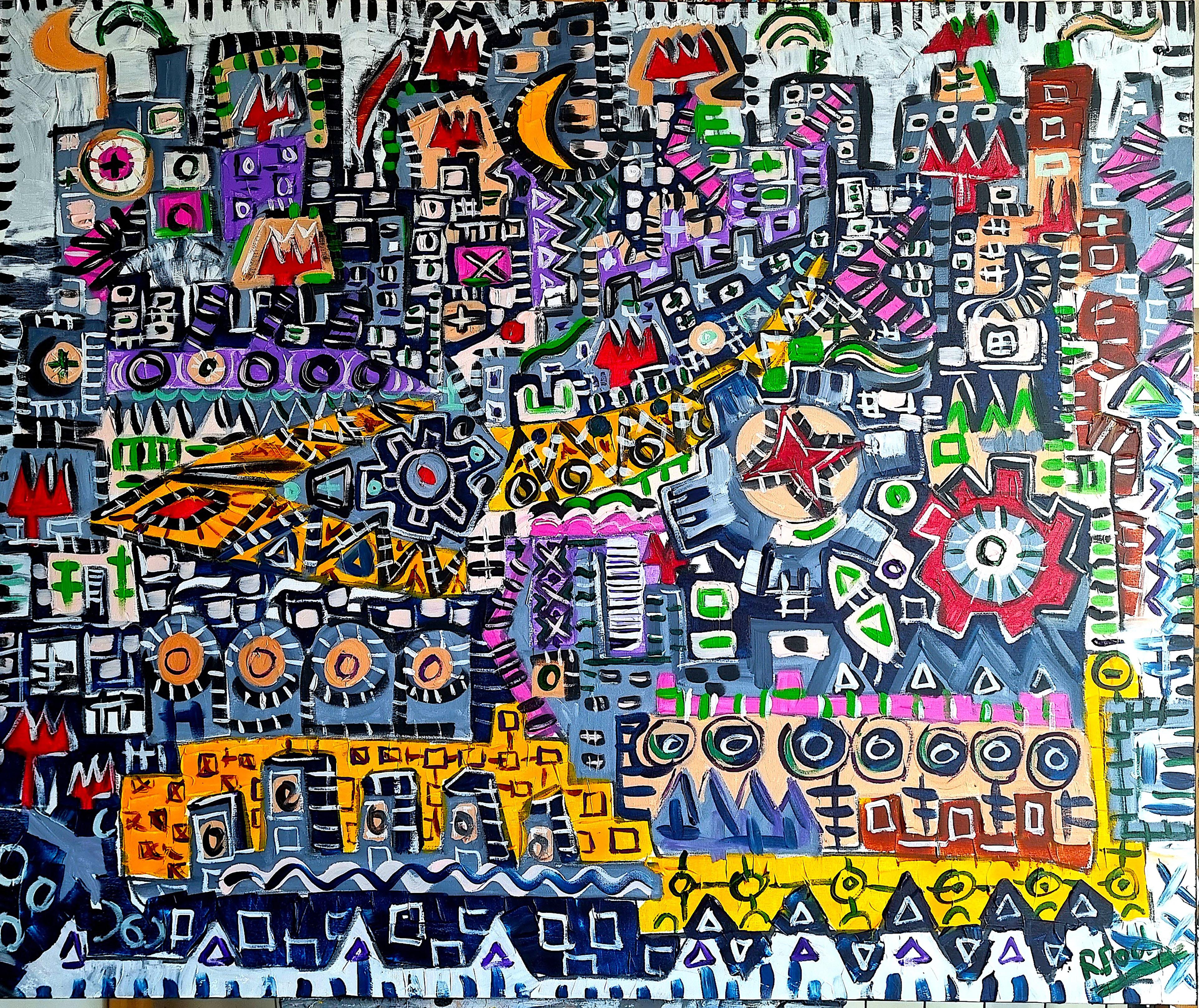 Abstract Painting di Ramon Poch - RAMON POCH  Labirinto 104. LAVERINTO   pittura acrilica