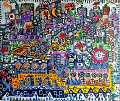 RAMON POCH  Labyrinth 104. LAVERINTO   acrylic painting