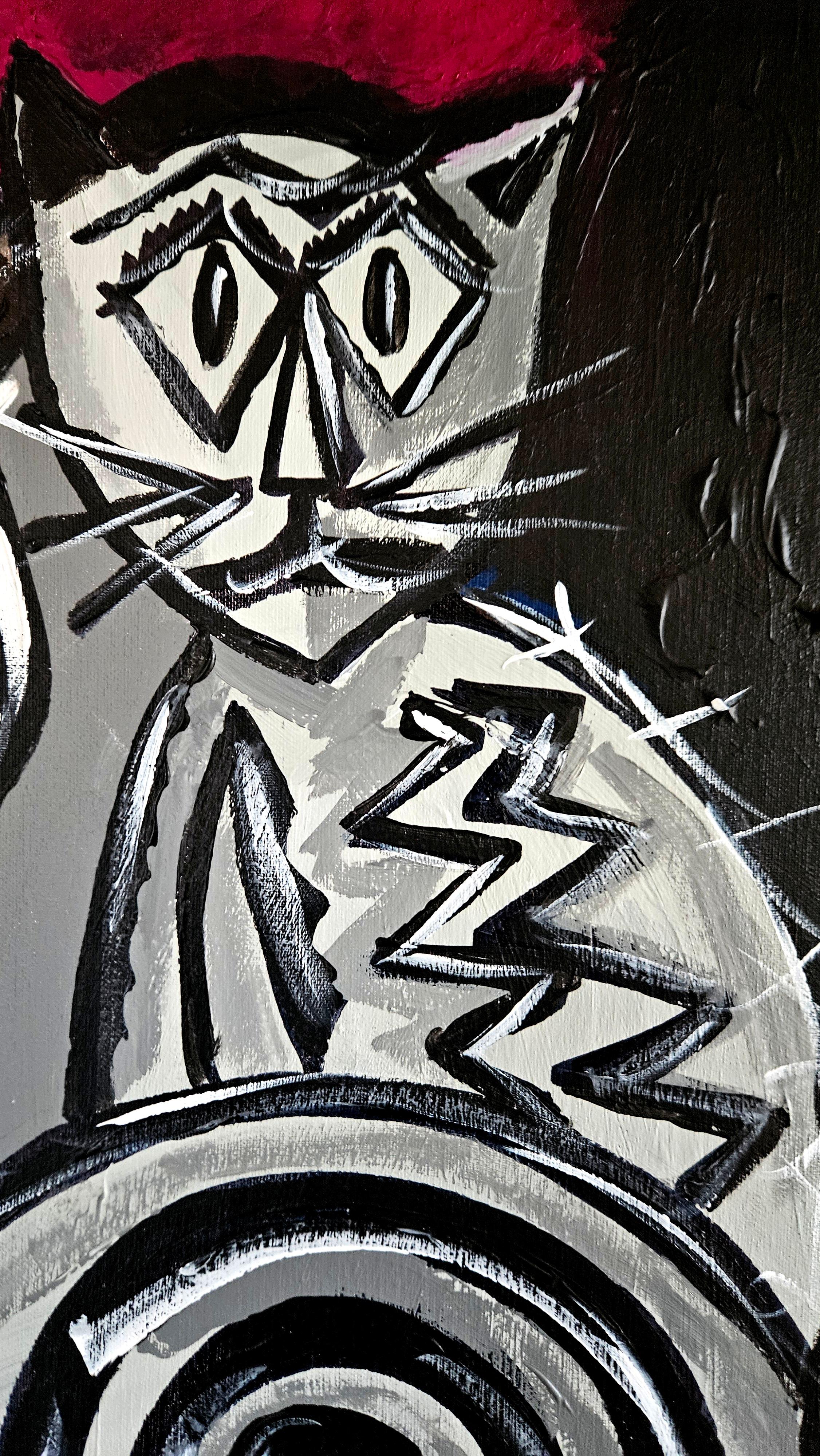 Ramon Poch   Retrato en gris   pintura acrílica en venta 2