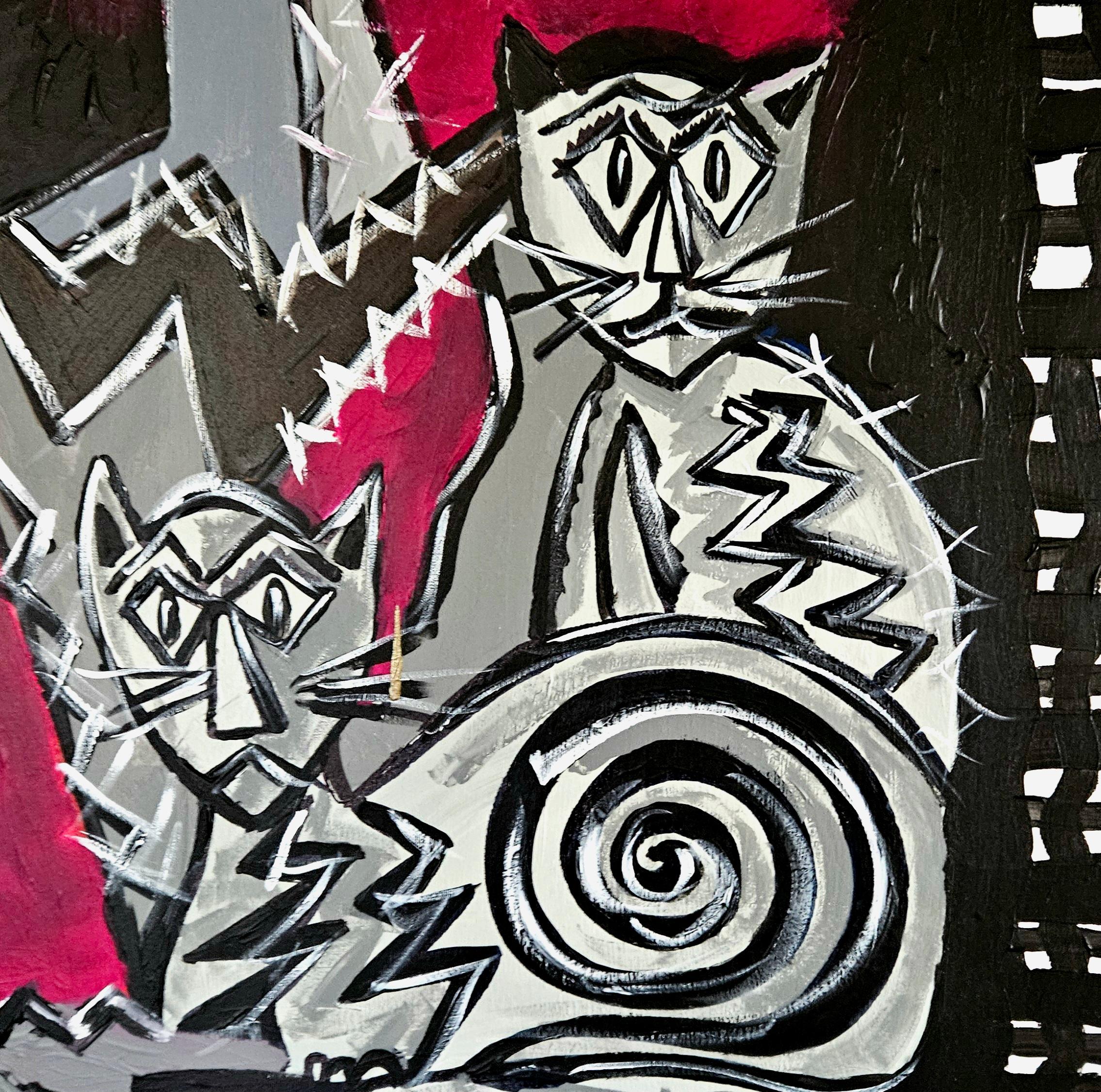 Ramon Poch   Retrato en gris   pintura acrílica en venta 4