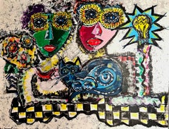 RAMON POCH. RETRATO DE  FAMILIA   acrylic painting
