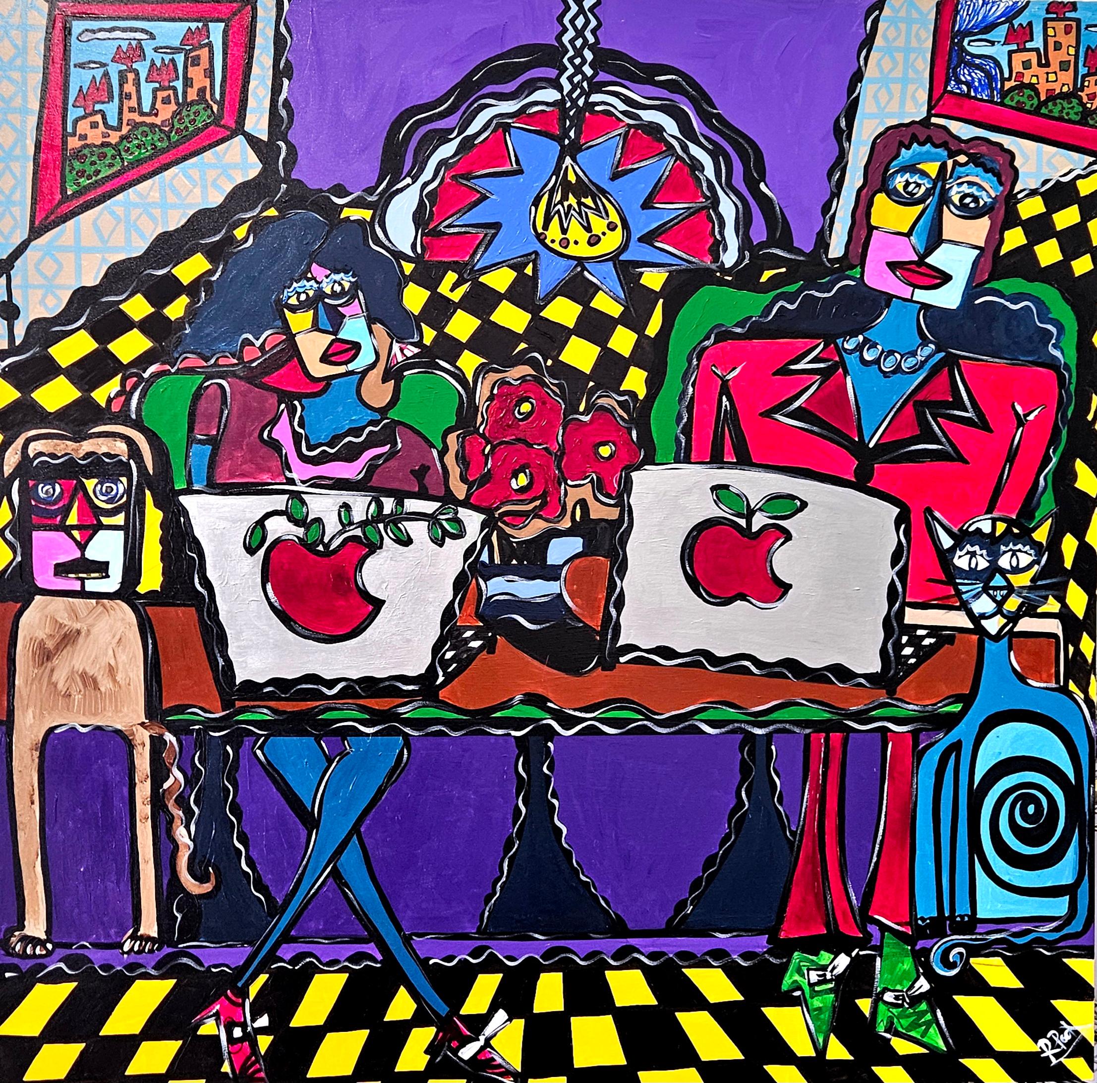 RAMON POCH RETRATO FAMILIAR 147 acrylic painting