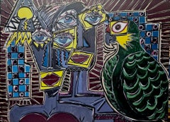 Ramon Poch Teo el loro 160. acrylic painting framed 100x130 cm