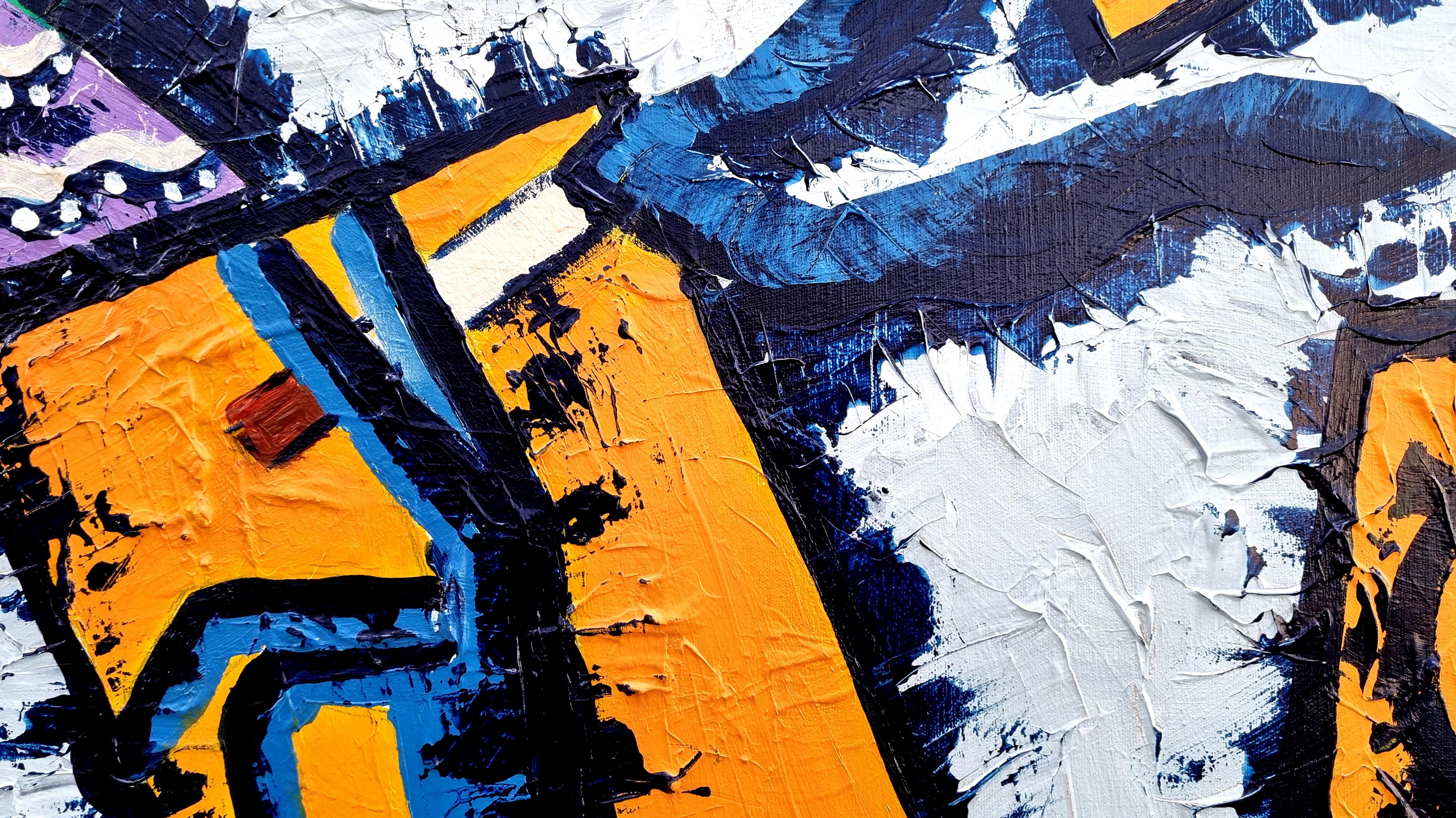 Ramon Poch    Vertical 111 mujer en azul   pittura acrilica in vendita 3