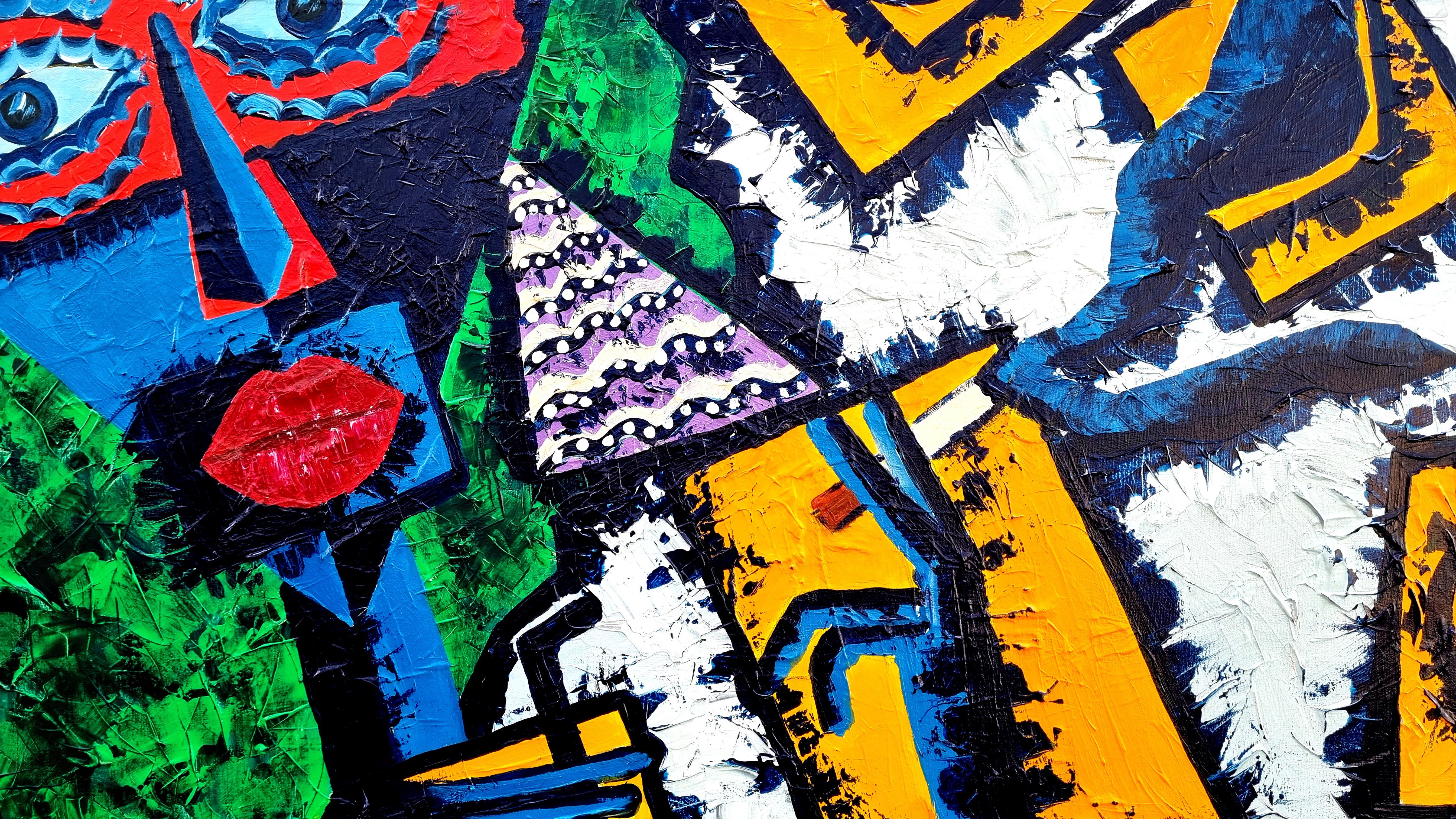 Ramon Poch    Vertical 111 mujer en azul   pittura acrilica in vendita 5