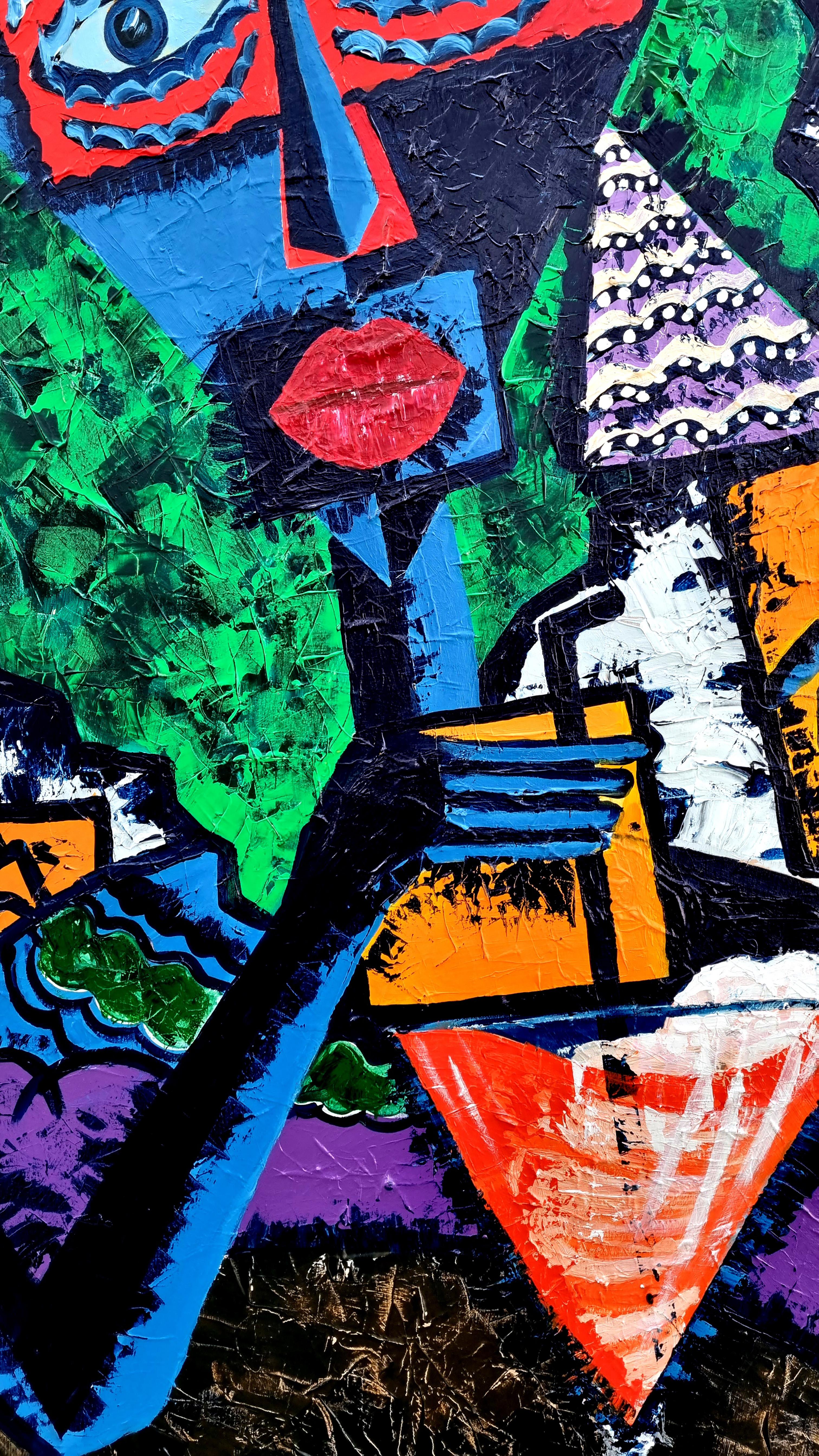 Ramon Poch    Vertical 111 mujer en azul   pittura acrilica in vendita 7
