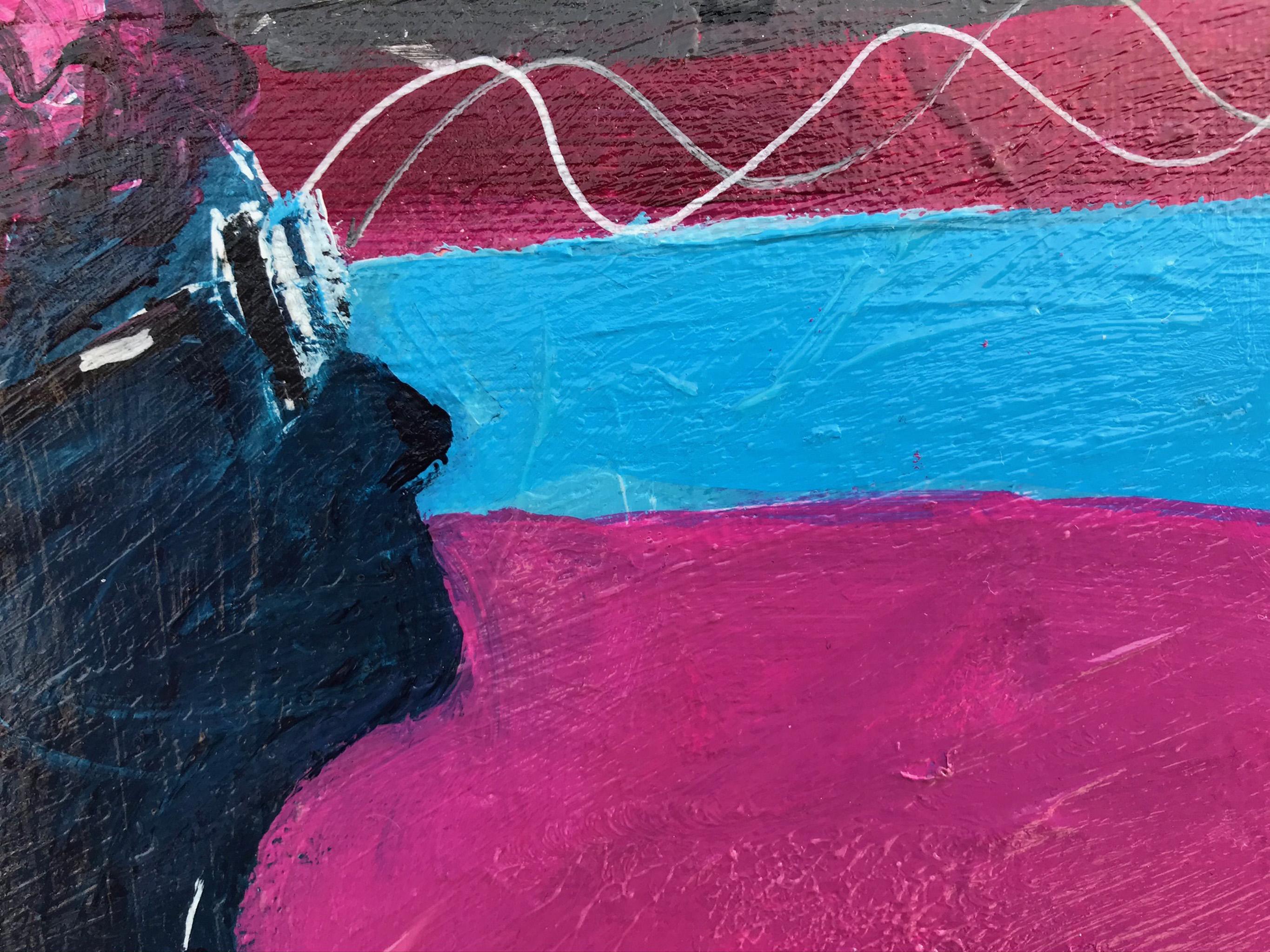 RAMON POCH   Donna sul divano   pittura acrilica - Abstract Painting Nero di Ramon Poch