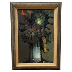 "Flores en jarrón azul" Pintura al óleo de Ramon Prats
