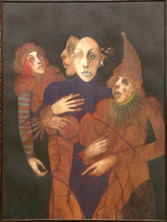 Pittura a olio surrealista di grandi dimensioni di Ramon Santiago, dalle mille sfaccettature