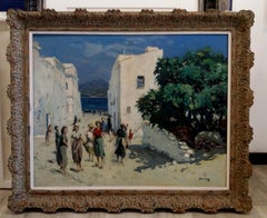 "MARISCADORAS "- original oil canvas post impressionist 1955 painting
