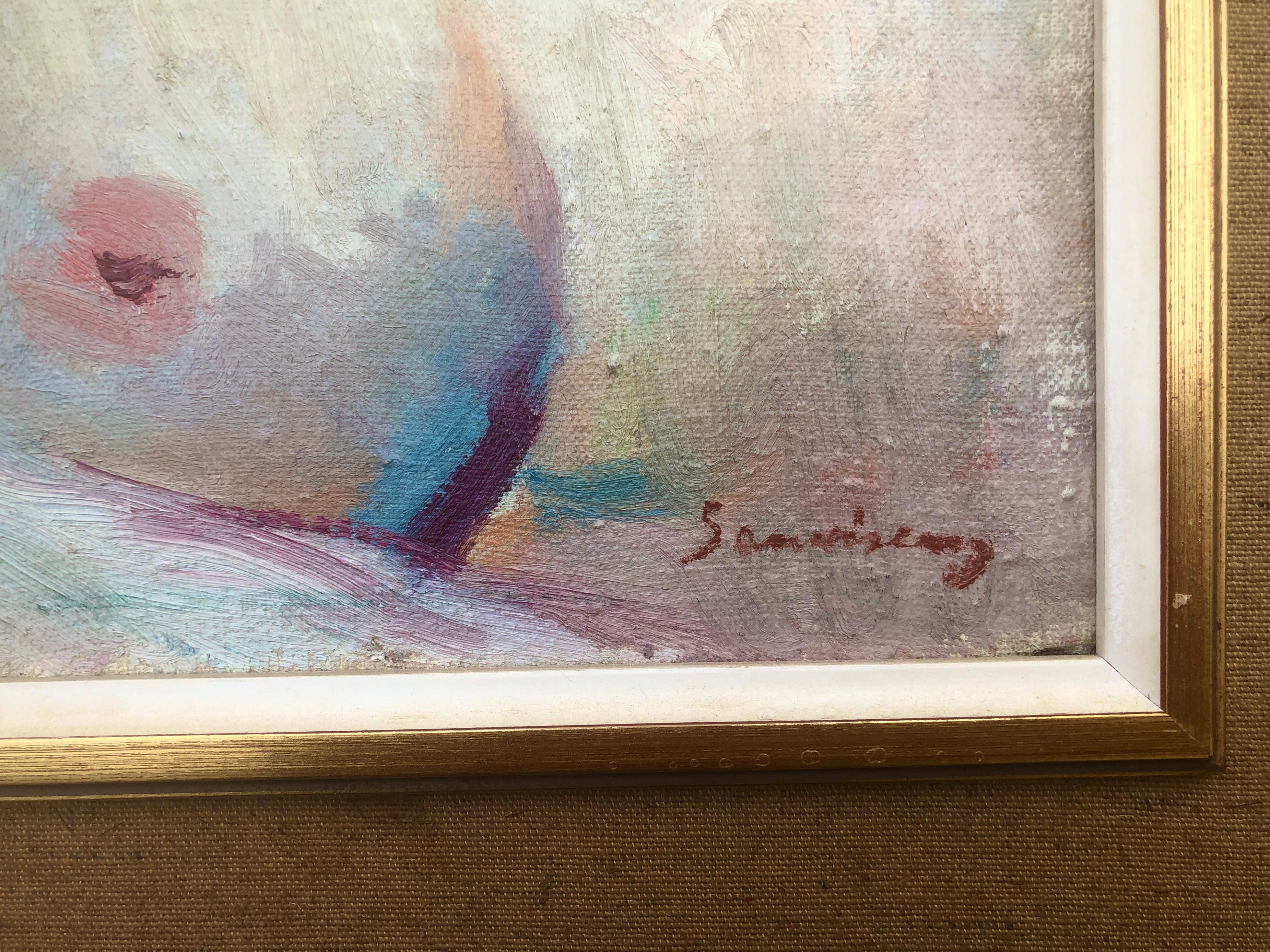 Nackte Frau Öl auf Leinwand Gemälde (Post-Impressionismus), Painting, von Ramon Sanvisens Marfull