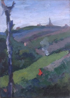 Spanish landscape oil on canvas painting Spain