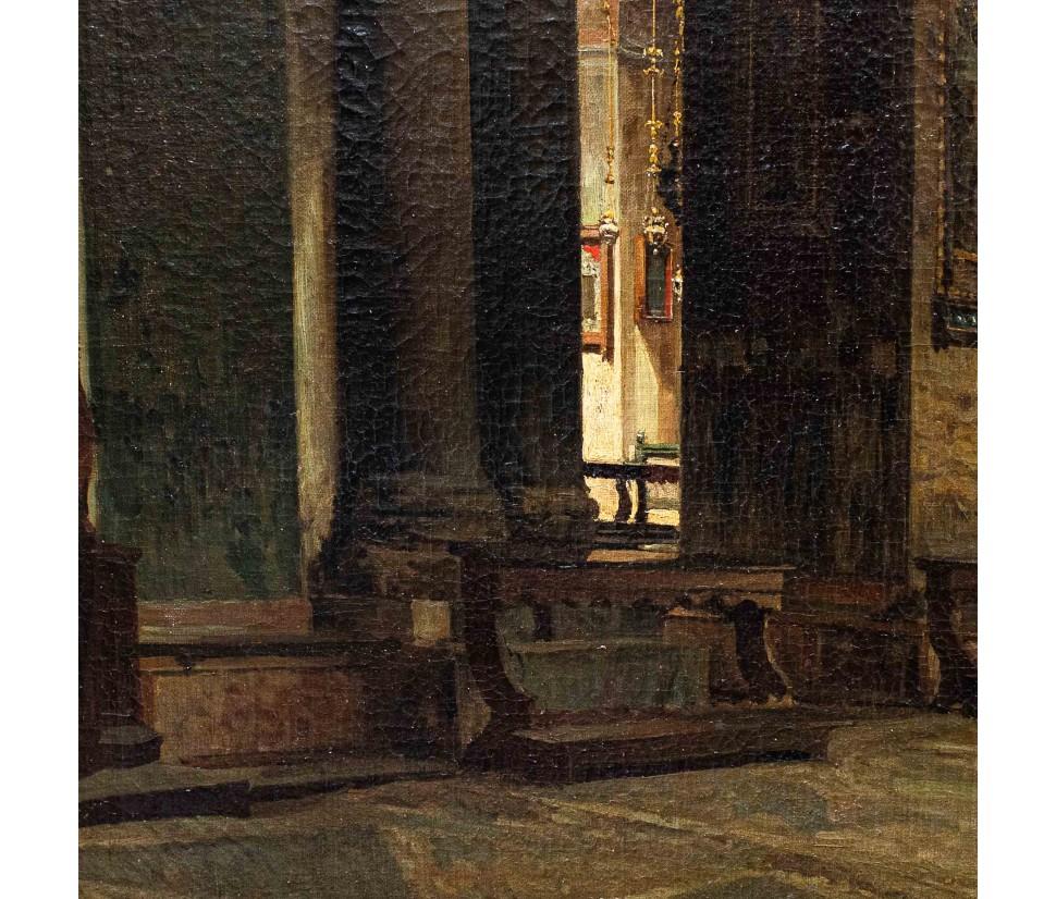 Di Ramon Tusquets Maignon, Interno della basilica di San Marco - Painting Altro stile artistico di Ramon Tusquets Maignon 