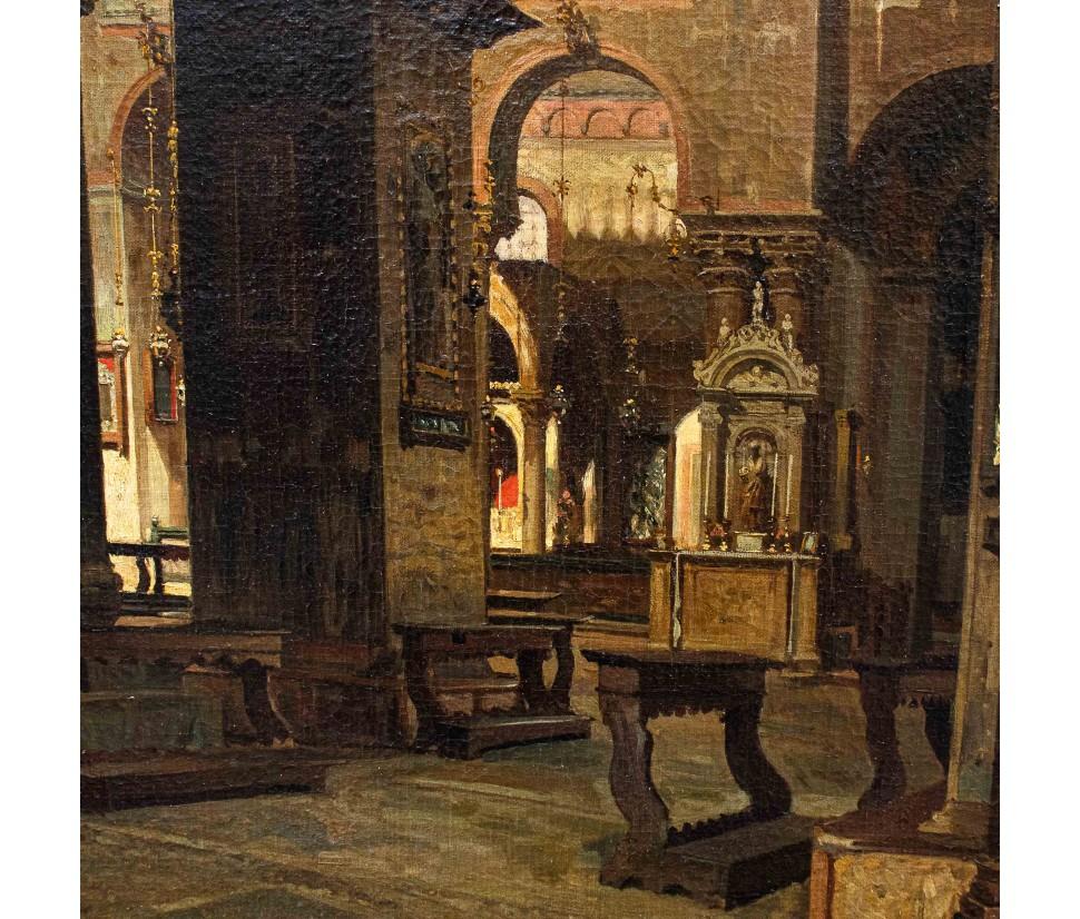 Di Ramon Tusquets Maignon, Interno della basilica di San Marco - Figurative Painting Black di Ramon Tusquets Maignon 