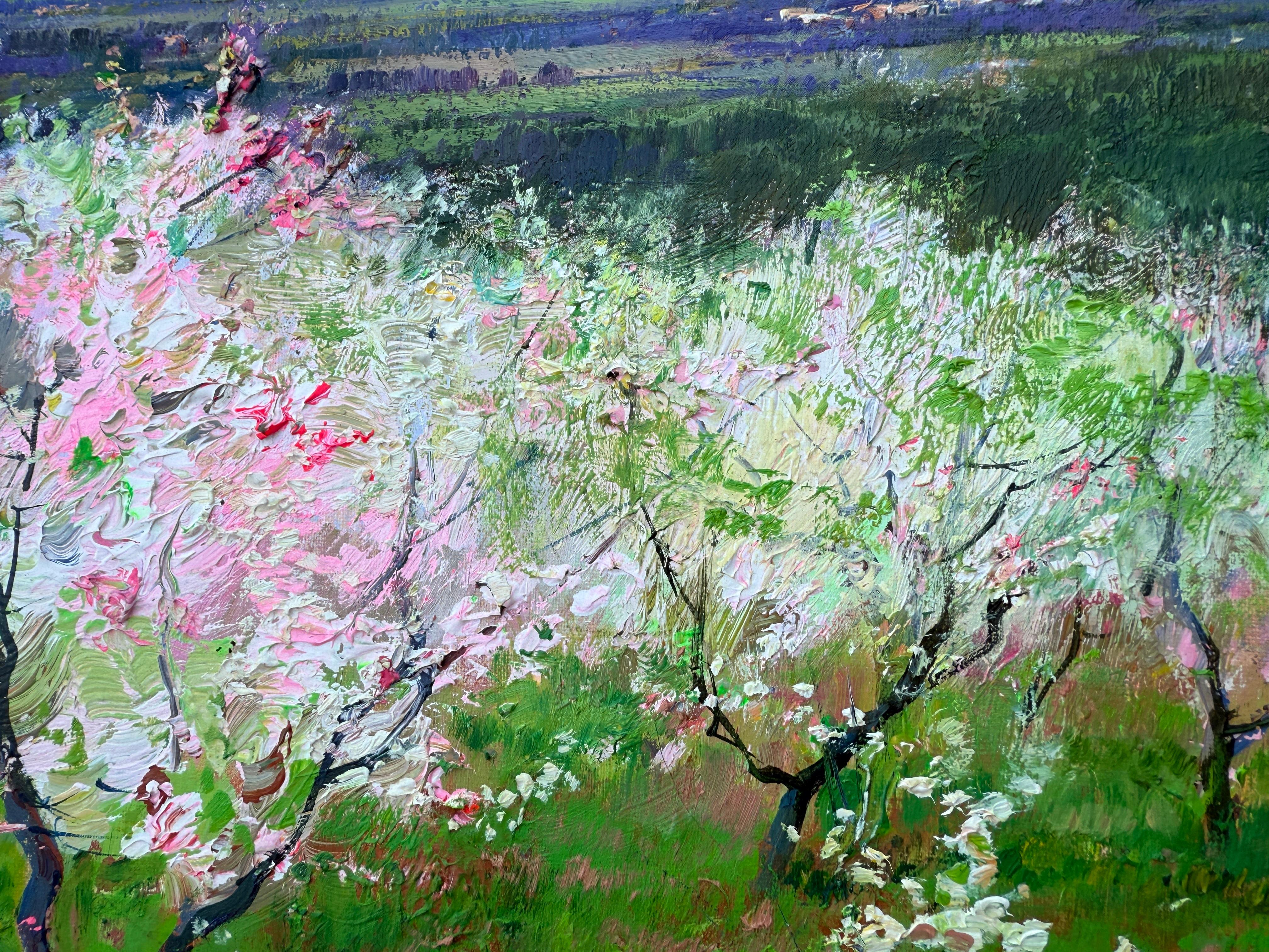 Title: Almond Trees in Bloom
Artist: Ramon Vilà Estudis (Spain, 1958)
Medium: Oil on canvas
Dimensions: 61 x 61 cm (24 x 24 in)
Dimensions with frame: 89 x 89 cm (35 x 35 in)
Signature: Signed lower right: “Ramon Vila”
Date: 2000s
Condition:
