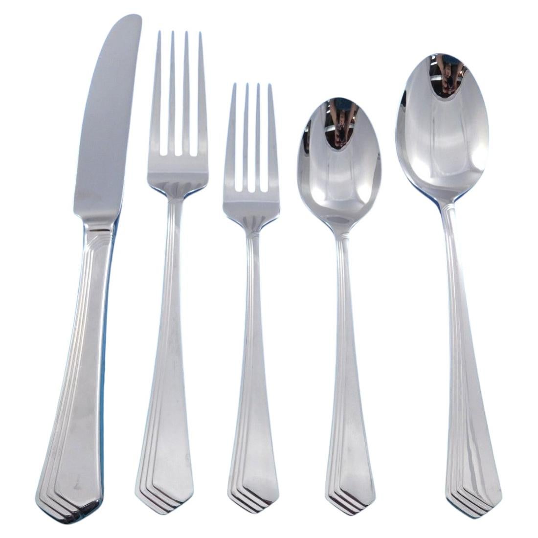 Ramona by Yamazaki Stainless Steel Flatware Service for 8 Set 55 Pieces Vintage