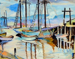 Sailboats in the Harbor Seascape