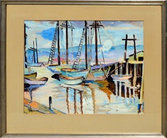 Sailboats in the Harbor Seascape