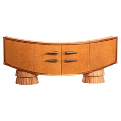 Vintage Eliseo - Large Avant-garde Mexican Hardwood and Leather, Anthropomorphic Buffet