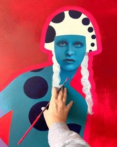 Braid Tails, by Ramona Nordal, colorful painting on canvas, contemporary