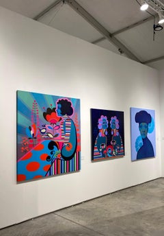 Outlaw, peinture figurative pop art abstraite, design de motifs, mode féminine