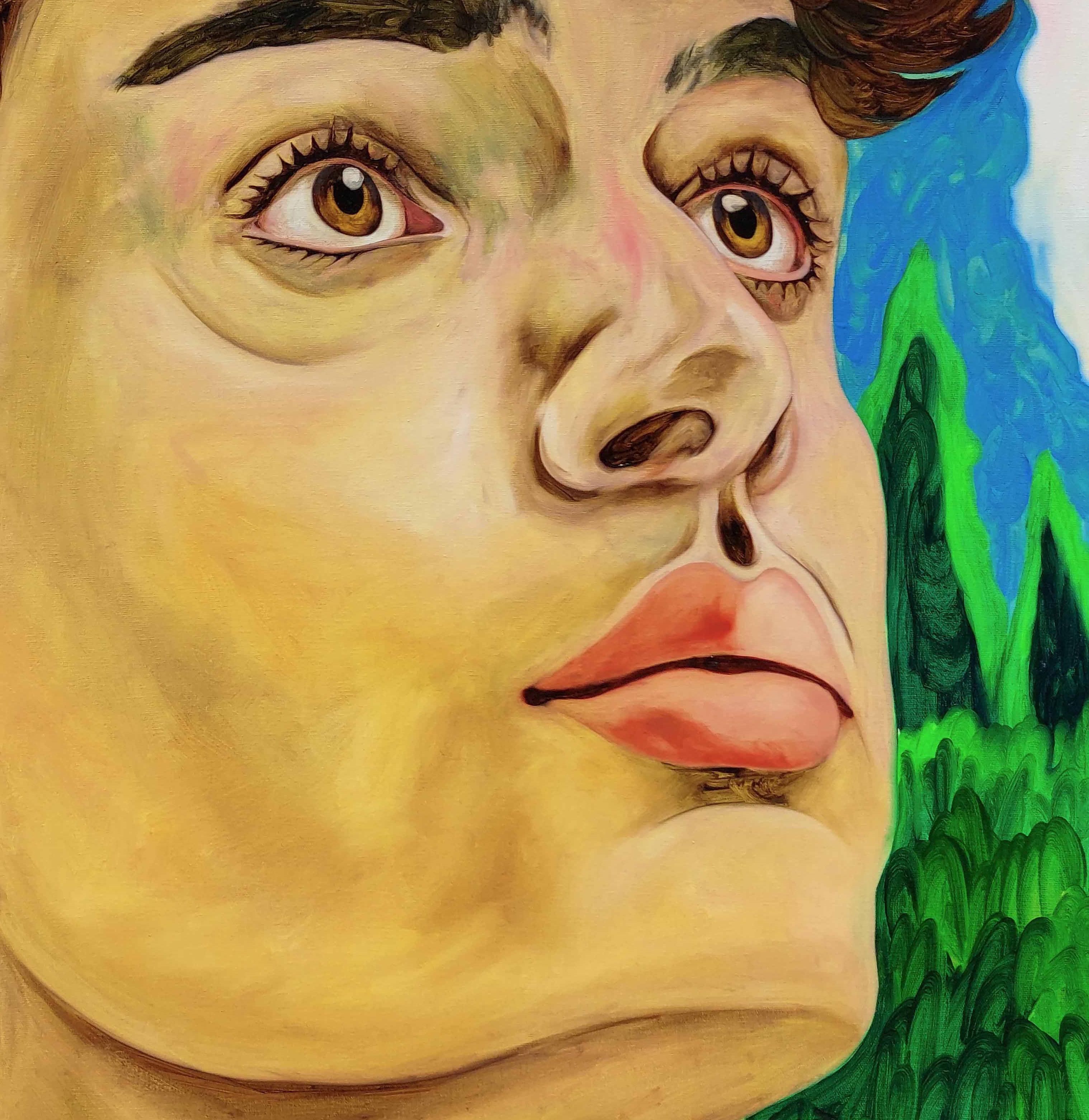 Esse lugar é repleto de mistérios, 2024 by Ramonn Vieitez
Oil on canvas
Size: 39.4 H x 27.5 W in.
Unique
Signed on the back by the artist

___

Ramonn Vieitez is a self-taught Brazilian artist who primarily utilizes painting as a field of creative