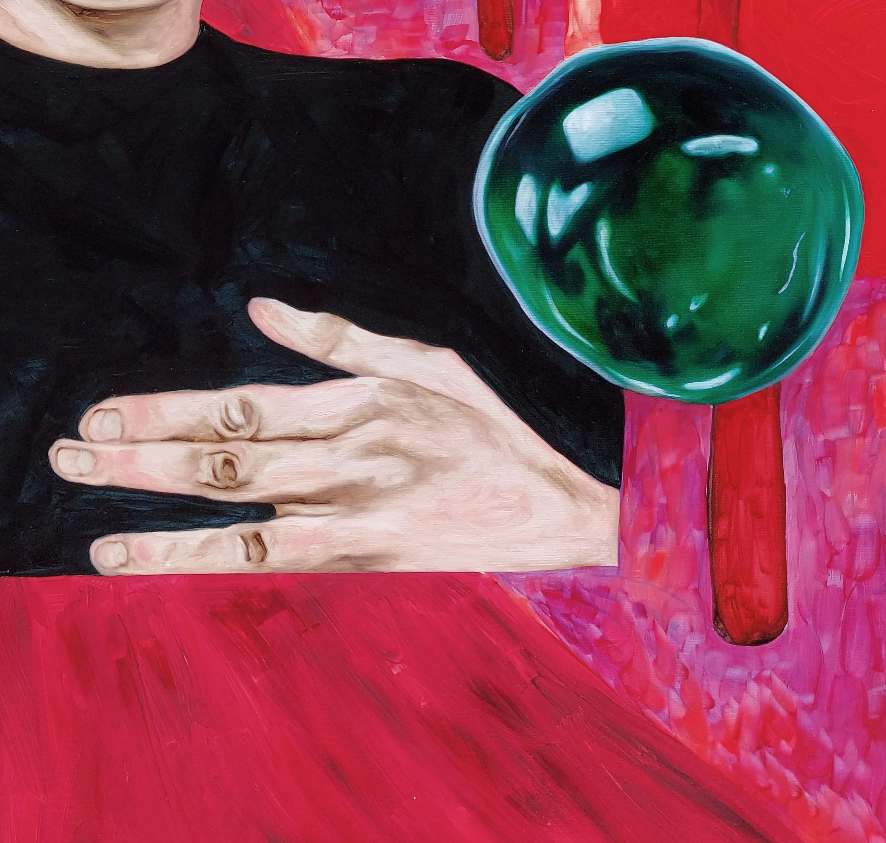 Galleggiante, Pittura figurativa - Portrait Painting Rosso di Ramonn Vieitez de Lima