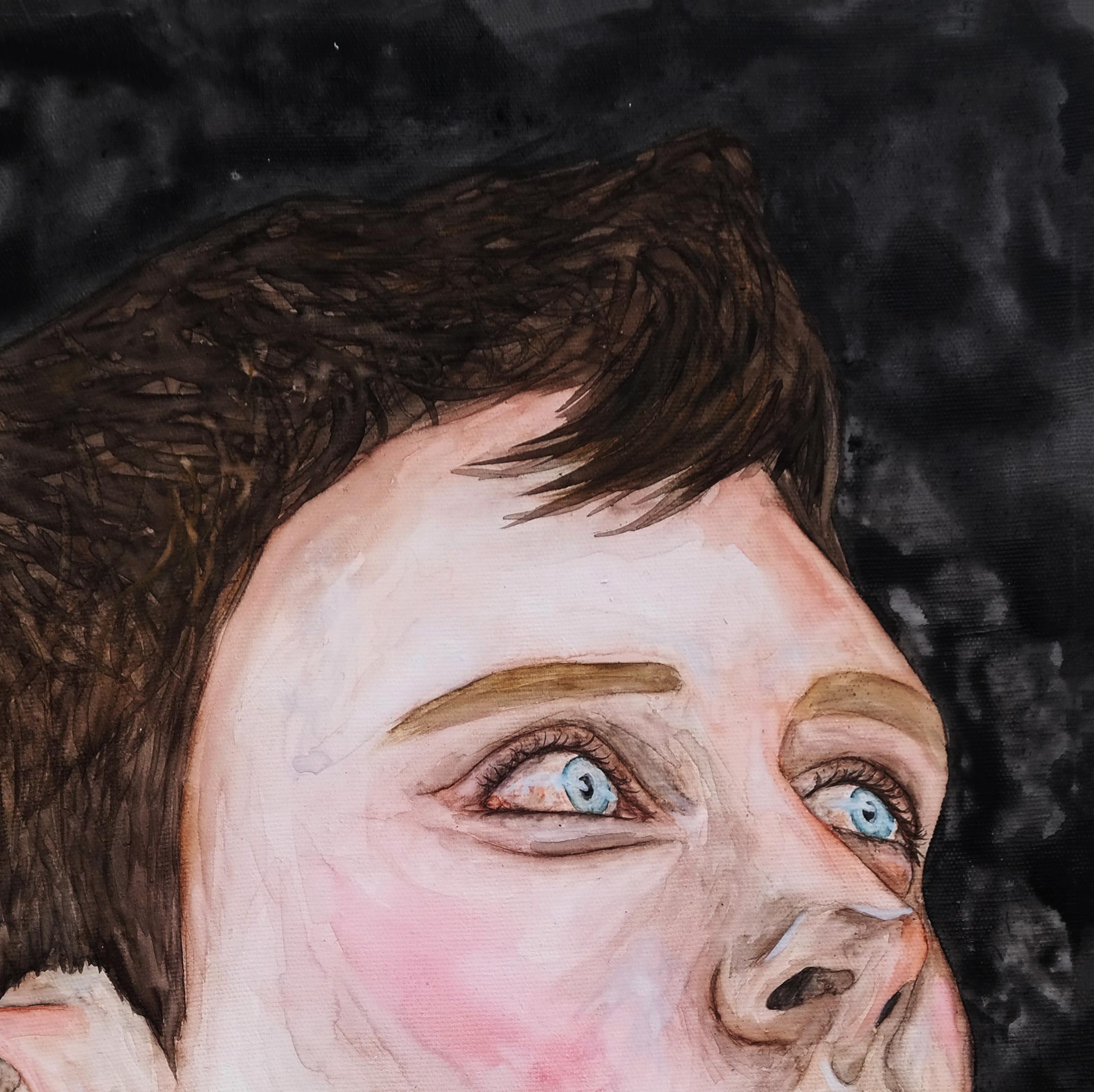 Jeremy Abbott, peinture de portrait - Painting de Ramonn Vieitez de Lima