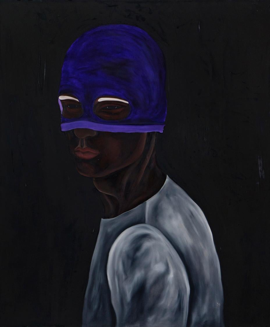 Masked nº 1, 2015 by Ramonn Vieitez
Oil on cotton canvas
Size: 23.6 H x 19.7 W in.
Signed on the back by the artist
Unframed
___

Ramonn Vieitez is a self-taught Brazilian artist who primarily utilizes painting as a field of creative possibility,